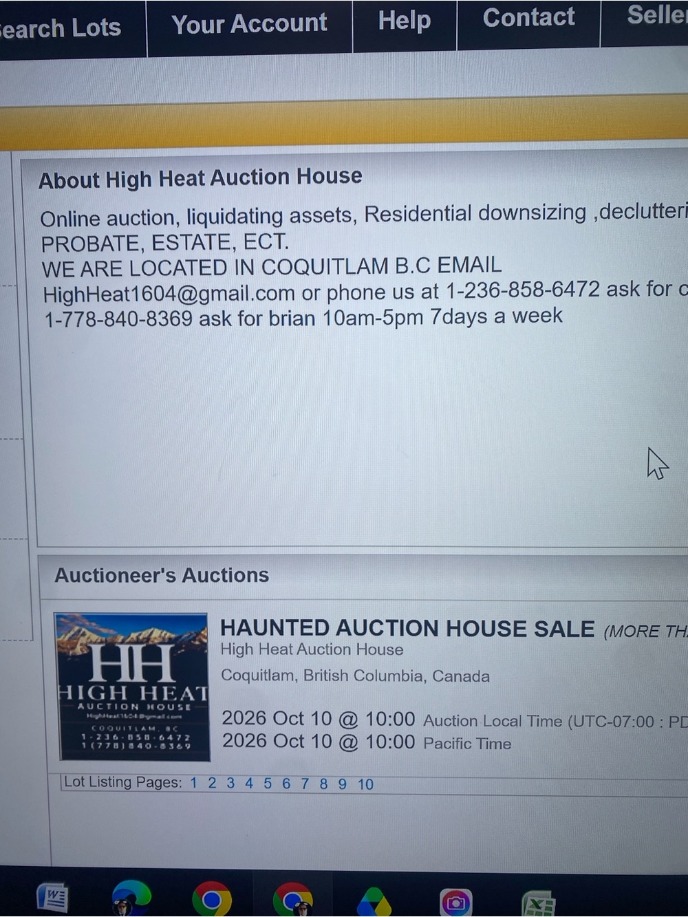 Me see Auction sat Oct 10 2026.  
https://www.liveauctionworld.com/HAUNTED-AUCTI